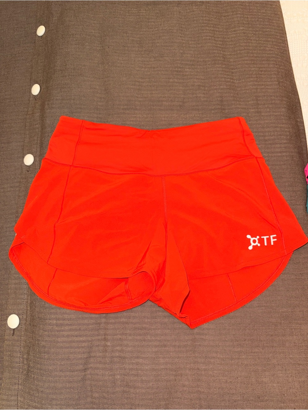 lululemon athletica Bright Orange Women's Athletic Running Shorts